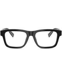 Dolce & Gabbana - Chevron-Engraved Rectangular-Frame Glasses - Lyst
