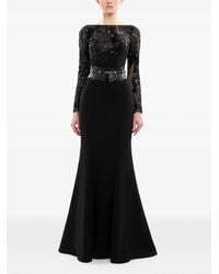 Saiid Kobeisy - Embroidered-Upper Long-Sleeve Dress - Lyst