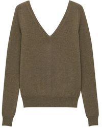 Saint Laurent - Jersey Con Cuello En V - Lyst