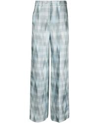 Giorgio Armani - Prince Of Wales Silk Trousers - Lyst
