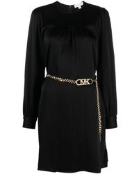 Michael Kors - Mini-jurk Met Satijnen Afwerking - Lyst