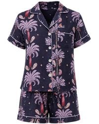 The Lazy Poet - Nina Riviera Palm-Print Pajama Set - Lyst