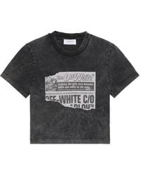 Off-White c/o Virgil Abloh - News Print 90S Logo Tee - Lyst