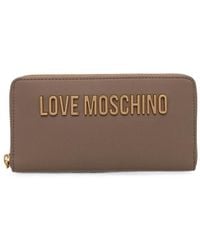 Love Moschino - Portefeuille Zippé À Plaque Logo - Lyst