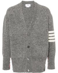 Thom Browne - 4-Bar Mélange Wool Cardigan - Lyst