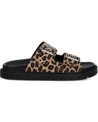 COPENHAGEN - Leopard-Print Buckled Flat Sandals - Lyst