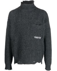Marni - Distressed-Pullover mit Zopfmuster - Lyst