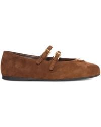 Prada - Ballerinas mit doppelter Schnalle - Lyst