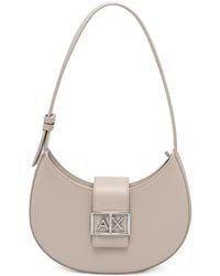 ARMANI EXCHANGE - Logo-Plaque Crescent Shoulder Bag - Lyst