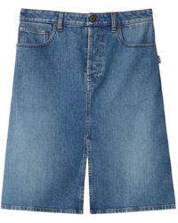 Burberry - Jupe En Jean À Coupe Mi-Longue - Lyst
