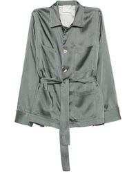 Forte Forte - Jacke im Metallic-Look mit Gürtel - Lyst