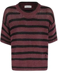 Roberto Collina - Striped Open-Knit Sweater - Lyst