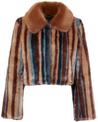 Unreal Fur - Rhapsody Striped Cropped Jacket - Lyst