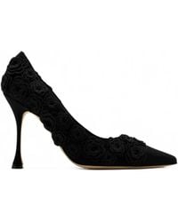 Manolo Blahnik - Escarpins Svetonia En Crochet À Appliqués Fleurs - Lyst