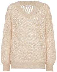 Brunello Cucinelli - オープンニット セーター - Lyst