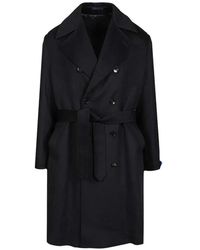 Guarinucci - Double-Breasted Belted Coat - Lyst