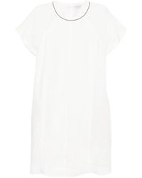 Brunello Cucinelli - Monili-Trim Raglan-Sleeve Mini Dress - Lyst