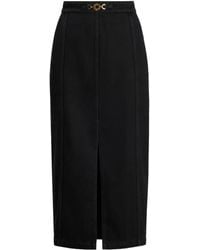 Patou - Front-Slit Jewel-Waist Midi Skirt - Lyst