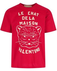 Valentino Garavani - Le Chat De La Maison-Print T-Shirt - Lyst
