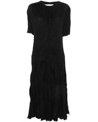 GONGDID DESIGN - Crinkled Short-Sleeve Midi Dress - Lyst