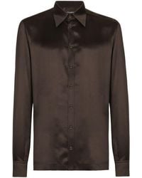 Dolce & Gabbana - Point-collar Silk Shirt - Lyst