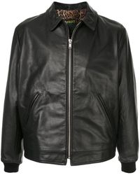 supreme leather jacket red