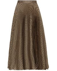 Oscar de la Renta - Gonna Midi Con Motivo Pied-De-Poule - Lyst