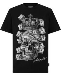 Philipp Plein - Round Neck T-Shirt Dollar Skull Stones - Lyst