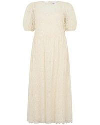 RED Valentino - Puff-Sleeve Floral Midi Dress - Lyst