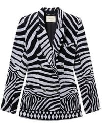 Blumarine - Zebra Jacquard Double-Breasted Jacket - Lyst