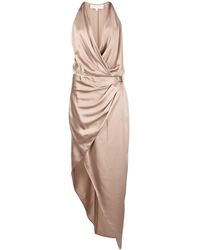 Michelle Mason - Asymmetric Halterneck Silk Dress - Lyst