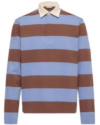 Moncler - Striped Long-Sleeve Polo Shirt - Lyst