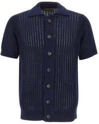 FILIPPO DE LAURENTIIS - Button Textured Cotton Shirt - Lyst