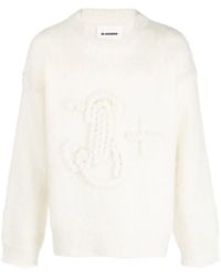 Jil Sander - Monogram-Embroidered Mohair-Blend Jumper - Lyst