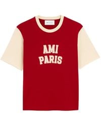 Ami Paris - Cotton T-Shirt With Embroidery - Lyst
