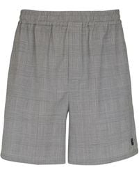 Balmain - Prince-Of-Wales-Pattern Wool Shorts - Lyst