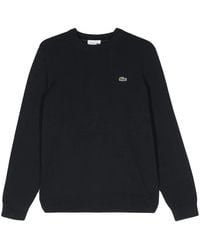 Lacoste - Logo-Patch Fine-Ribbed Jumper - Lyst