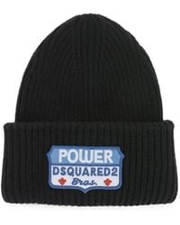 DSquared² - Embroidered Logo-Patch Beanie Hat - Lyst