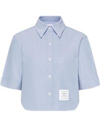 Thom Browne - Oxford Blouse Met Korte Mouwen - Lyst