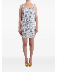 Ermanno Scervino - Robe Courte Volantée À Fleurs - Lyst