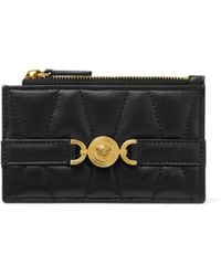 Versace - Medusa '95 Quilted Zip Card Holder - Lyst