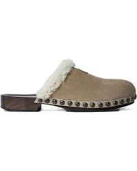 Miu Miu - Clogs mit Shearling-Besatz - Lyst