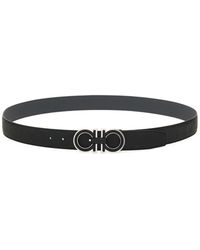Ferragamo - Gancini-Embossed Leather Belt - Lyst