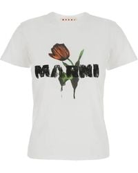 Marni - Floral T-Shirt - Lyst