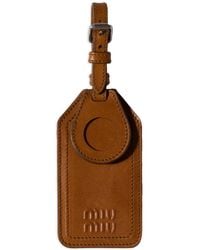 Miu Miu - Leather Name Tag Charm - Lyst