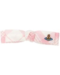 Vivienne Westwood - Orb-Embroidered Checked-Pattern Hair Clip - Lyst