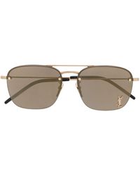 Saint Laurent - Pilot-frame Double-bridge Sunglasses - Lyst