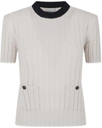 Barrie - Geribbelde Top - Lyst