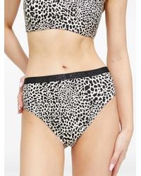 MICHAEL Michael Kors - Leopard-Print Logo-Waistband Bikini Bottoms - Lyst