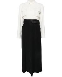 Sacai - Belted Layered Midi Dress - Lyst